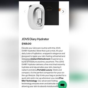 JOVS Diary Hydrator - Silver KIM KARDASHIAN Loves This Product!